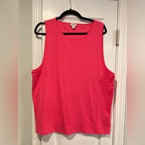 NWOT J. Crew Size 3X Mid Weight Round Neck Pink Knit Cotton Tank Top